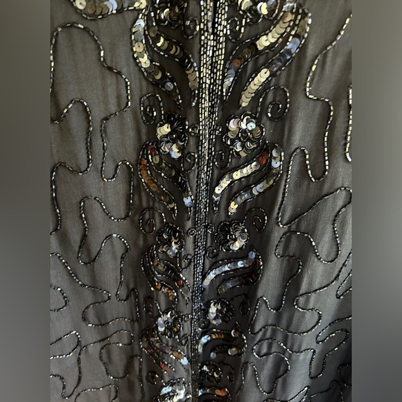 JAISGUMO vintage sequin silk jacket Sz M - Picture 1 of 5